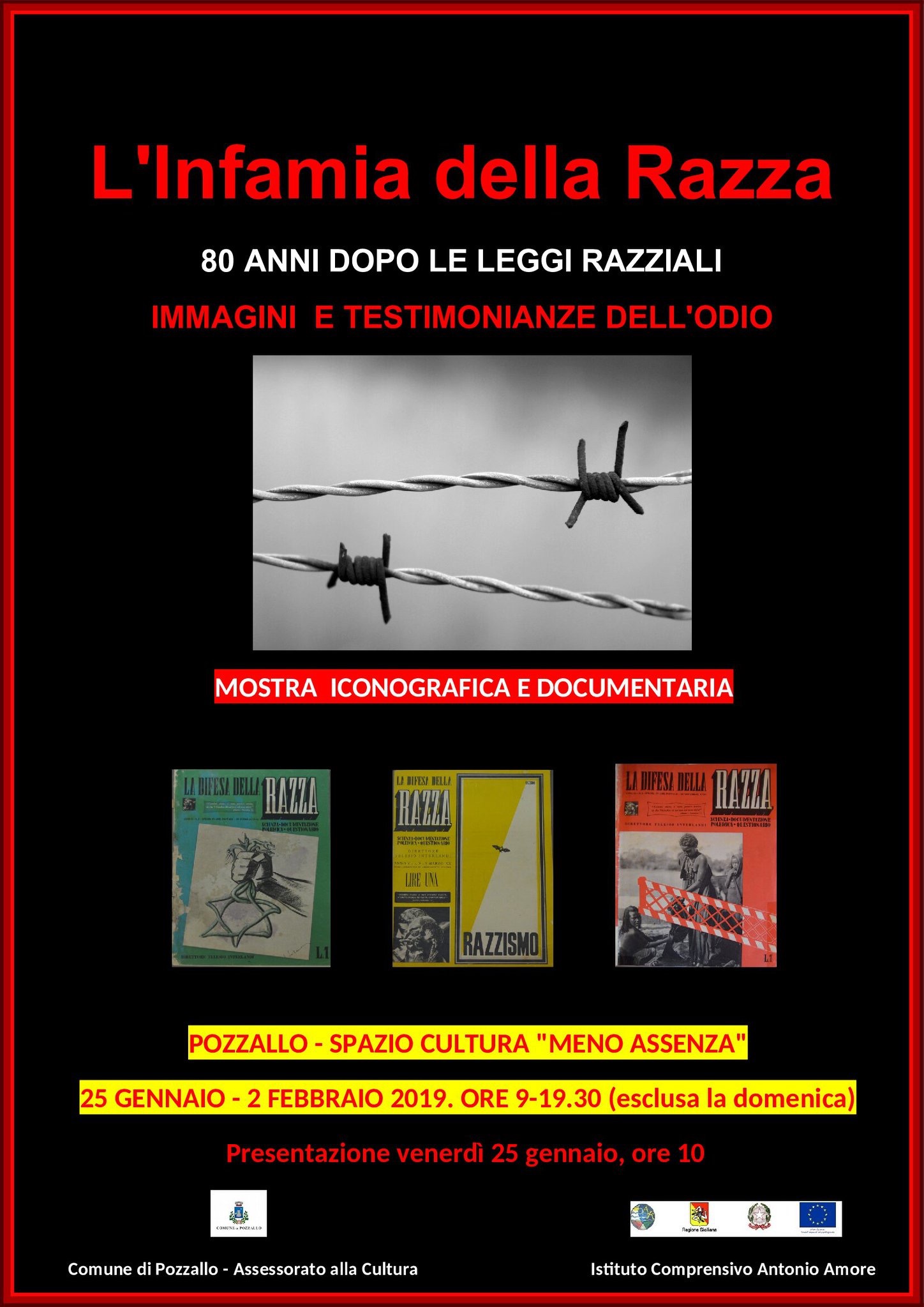 Giornata della Memoria: mostra “L’Infamia della Razza” a Pozzallo