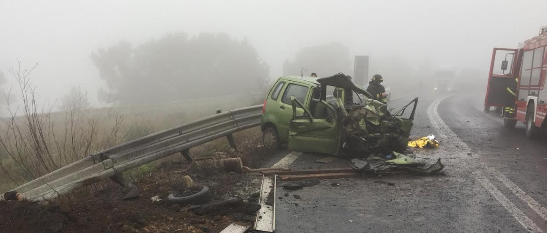 Incidente stradale: l’elisoccorso non riesce ad atterrare, l’uomo di 72 anni trasferito al nuovo ospedale. E’ in prognosi riservata