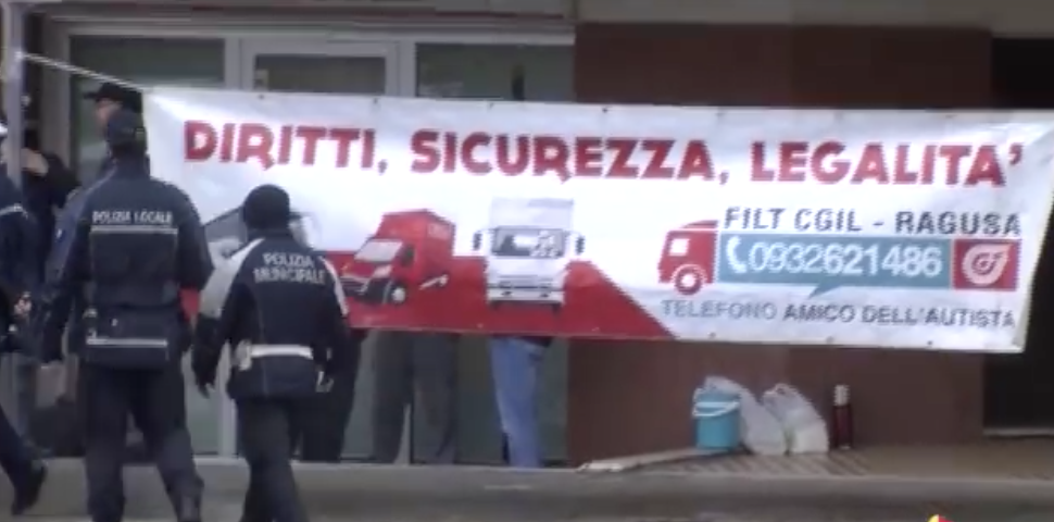 Sciopero del trasporto merci. Sit-in a Ragusa. VIDEO