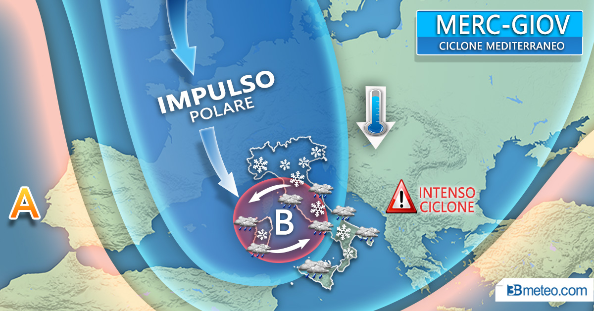 Torna il freddo in tutta Italia con neve anche a bassa quota