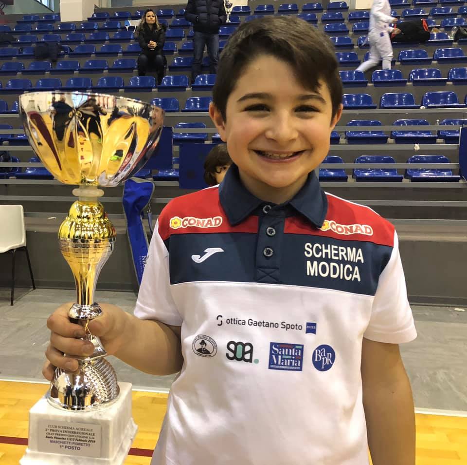 Scherma Modica, Edoardo Aprile primo classificato nel fioretto under 14