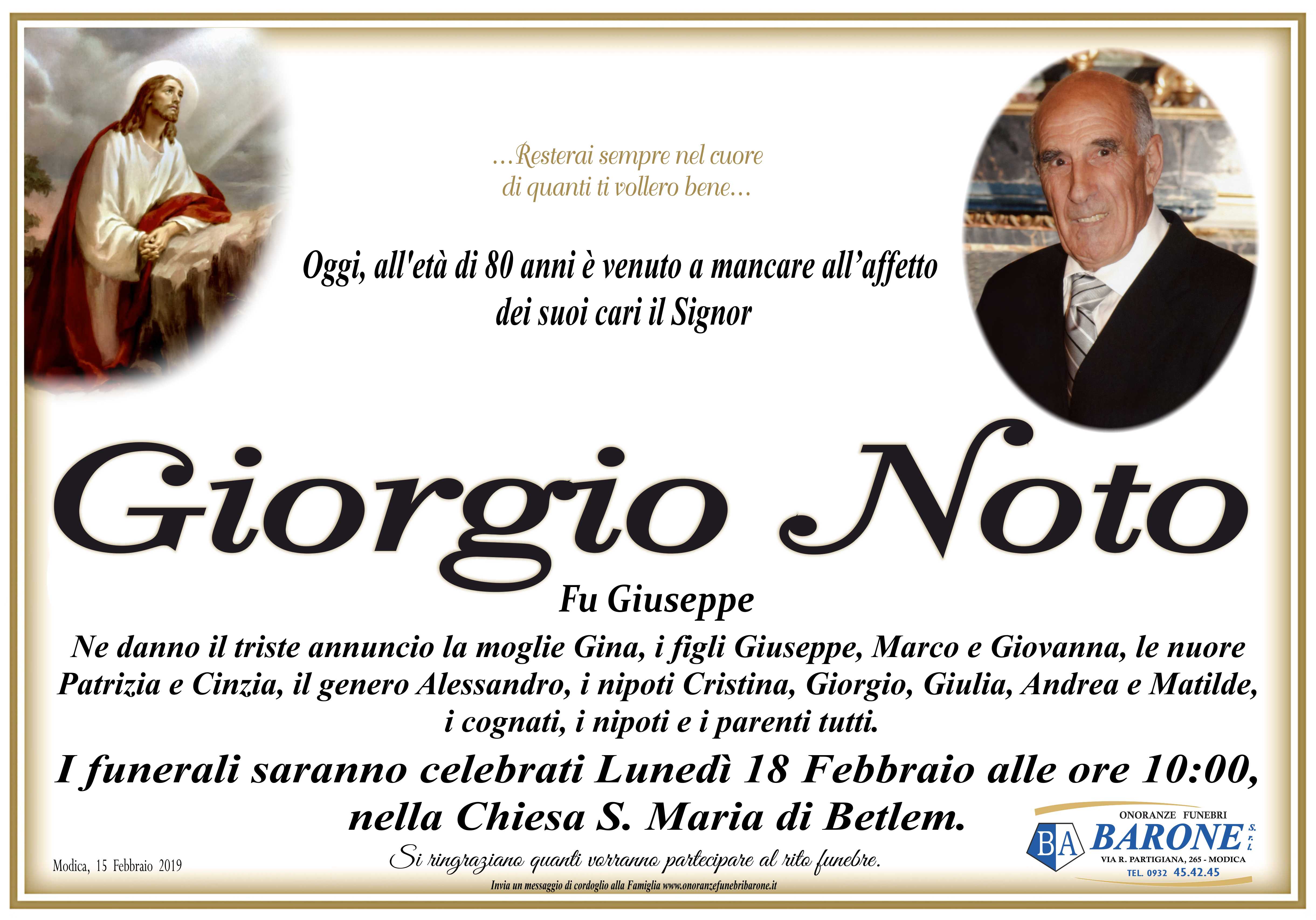 Necrologi: Giorgio Noto