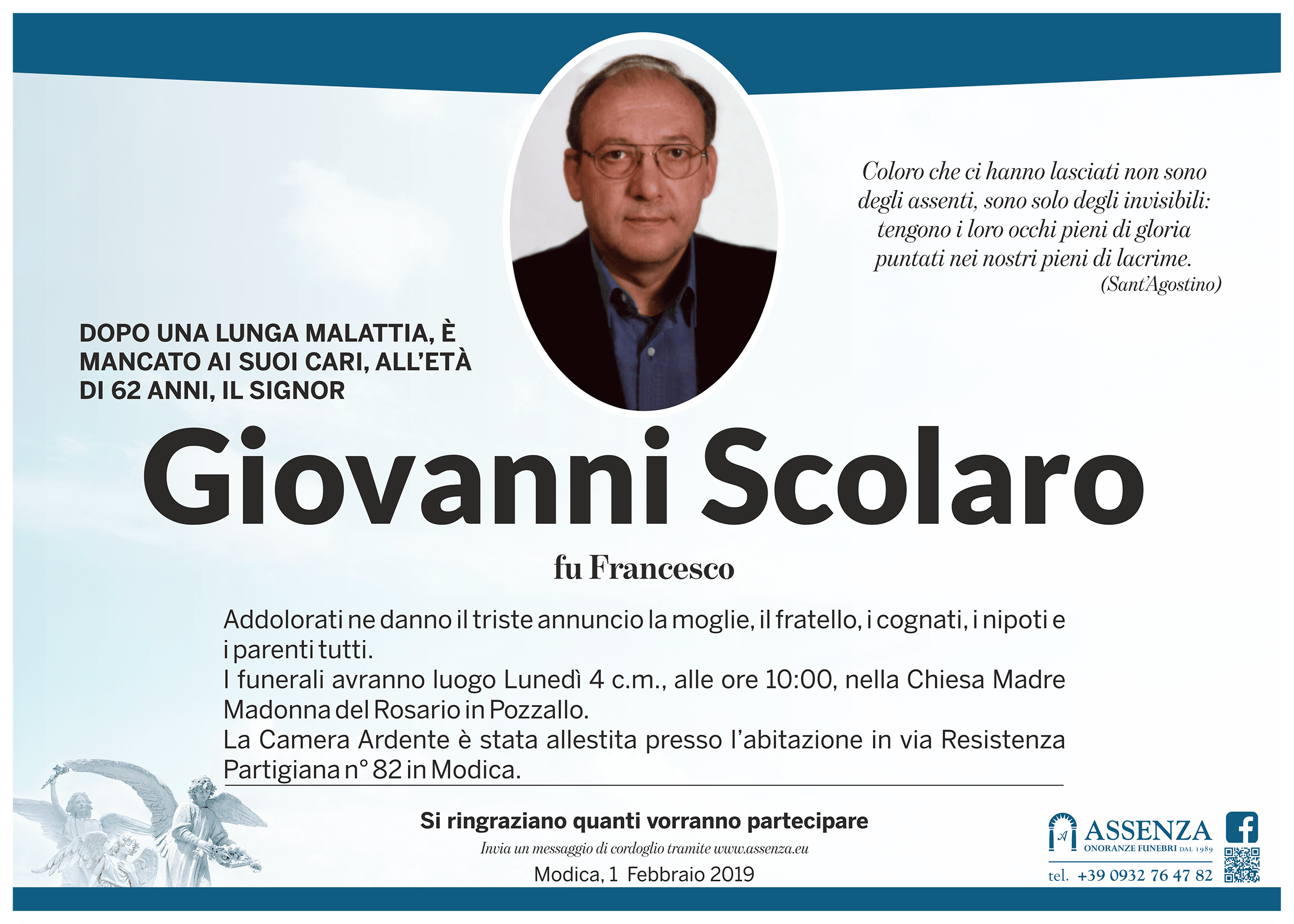 Necrologi: Giovanni Scolaro