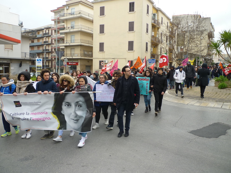 Corteo dei giovani di Libera per ricordare le vittime della mafia