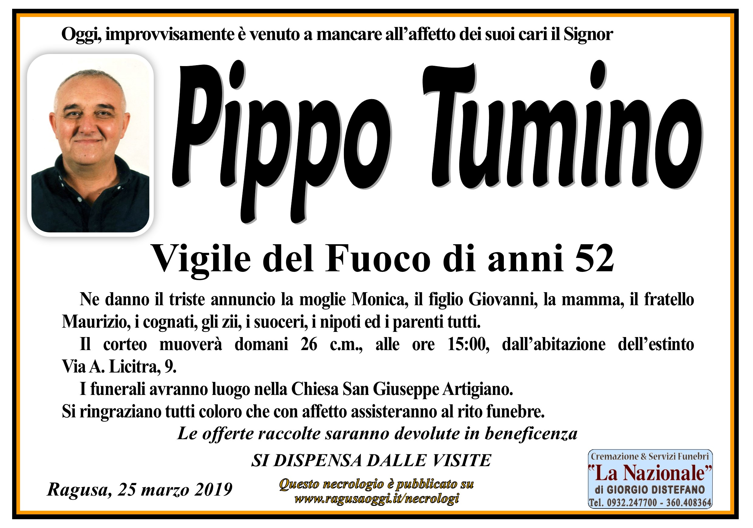 Necrologi: Pippo Tumino
