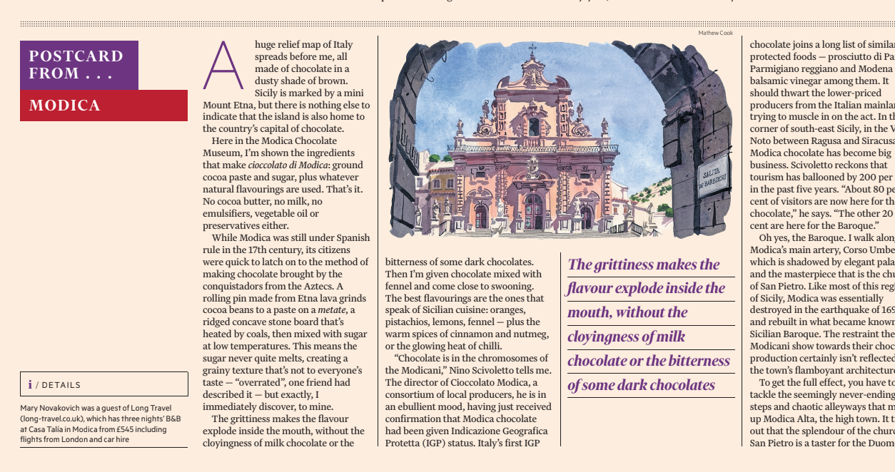Una cartolina da Modica sul Financial Times