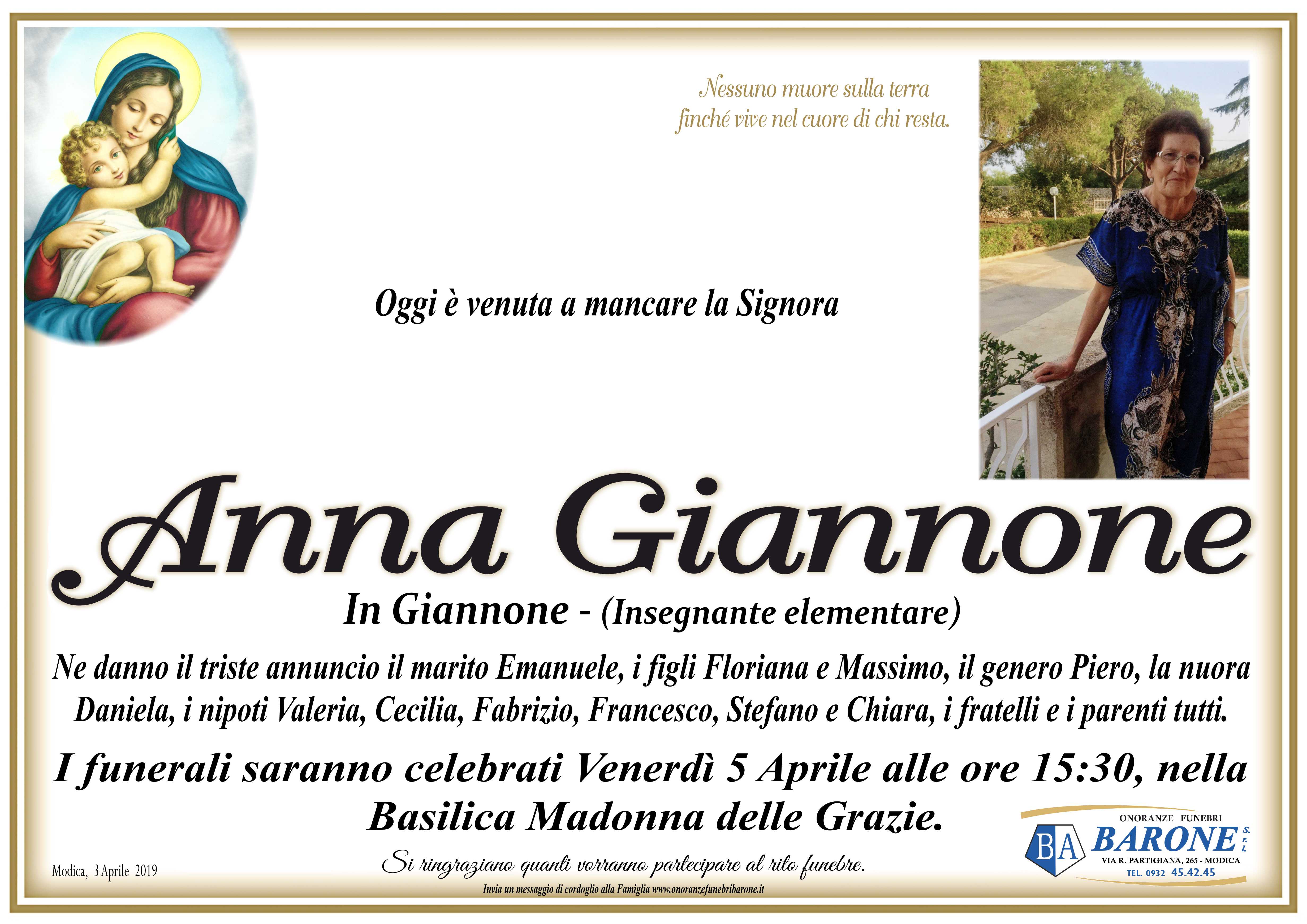 Necrologi: Anna Giannone