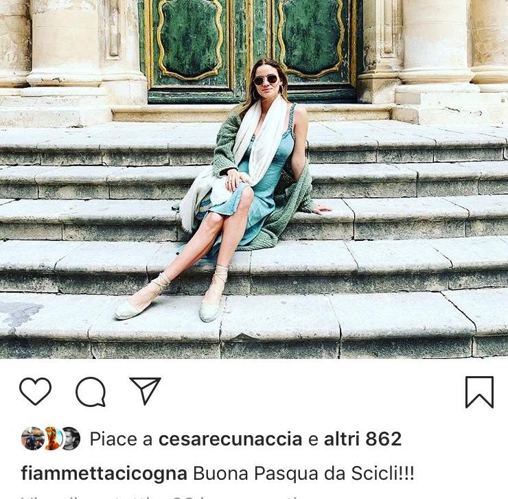 Fiammetta Cicogna in vacanza a Scicli