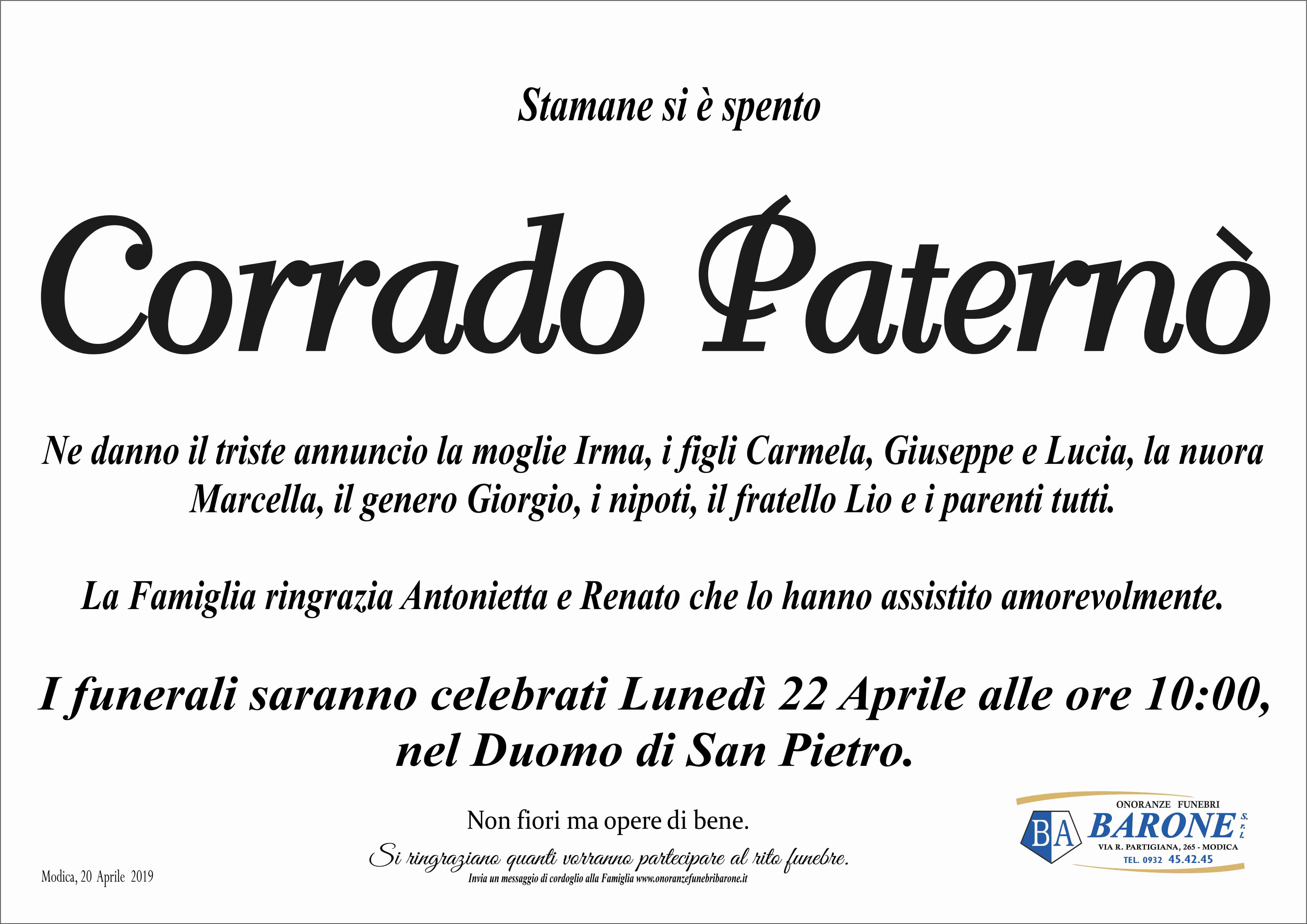 Necrologi: Corrado Paternò