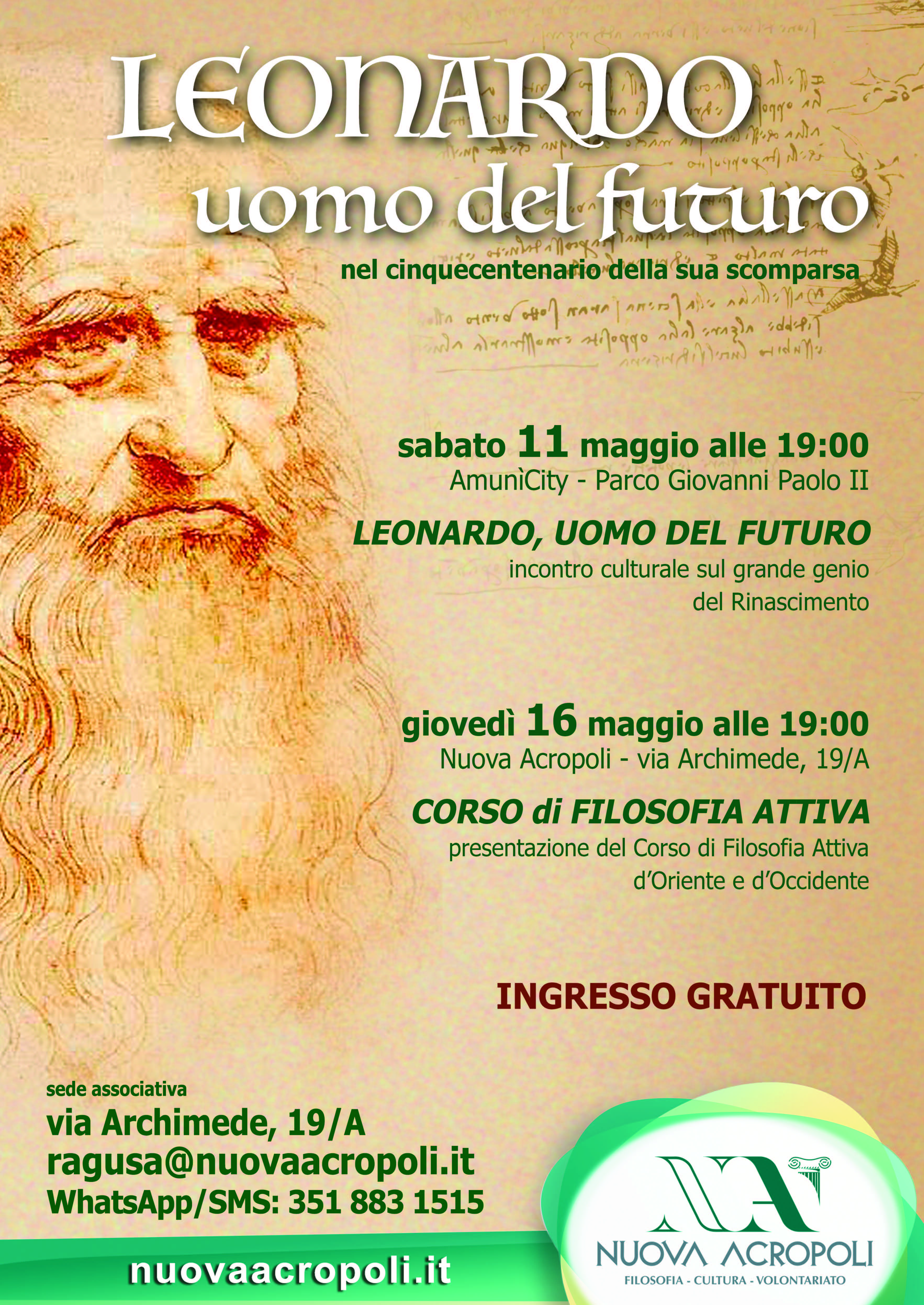 Nuova Acropoli Ragusa celebra Leonardo Da Vinci