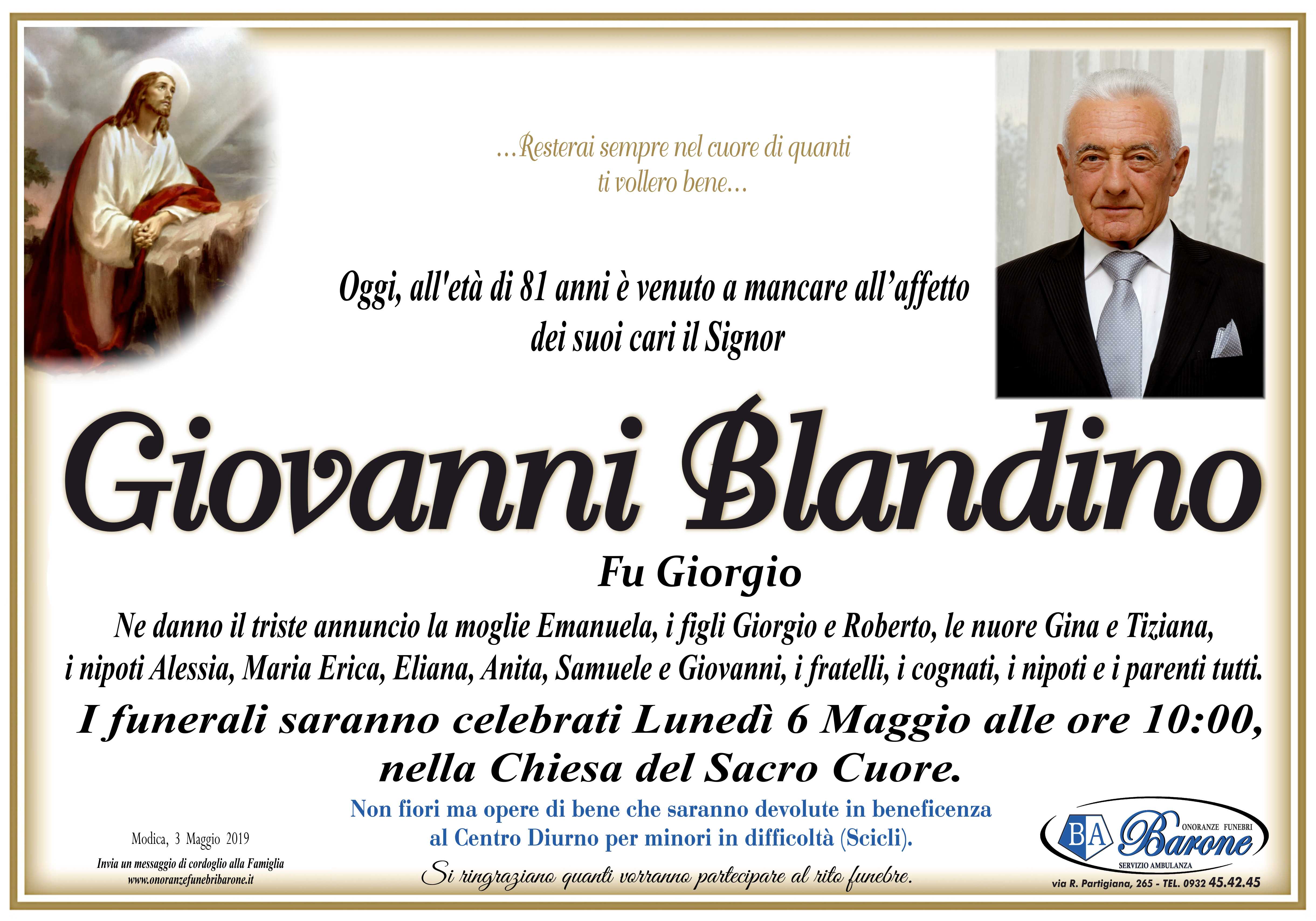 Necrologi Giovanni Blandino