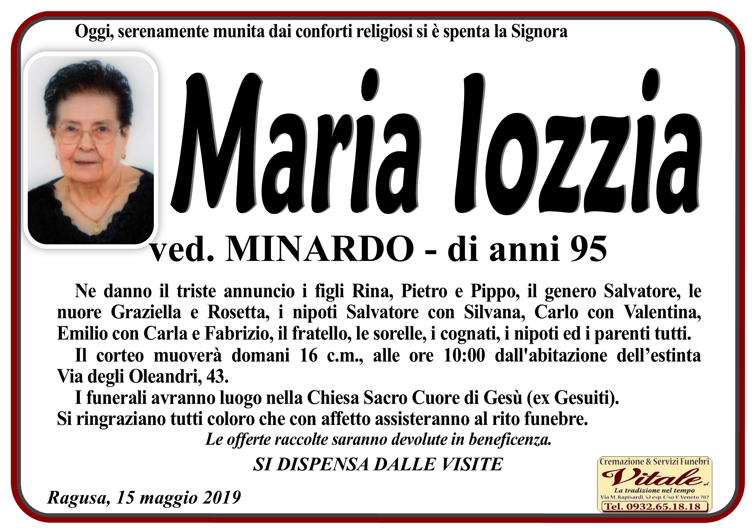 Necrologi: Maria Iozzia