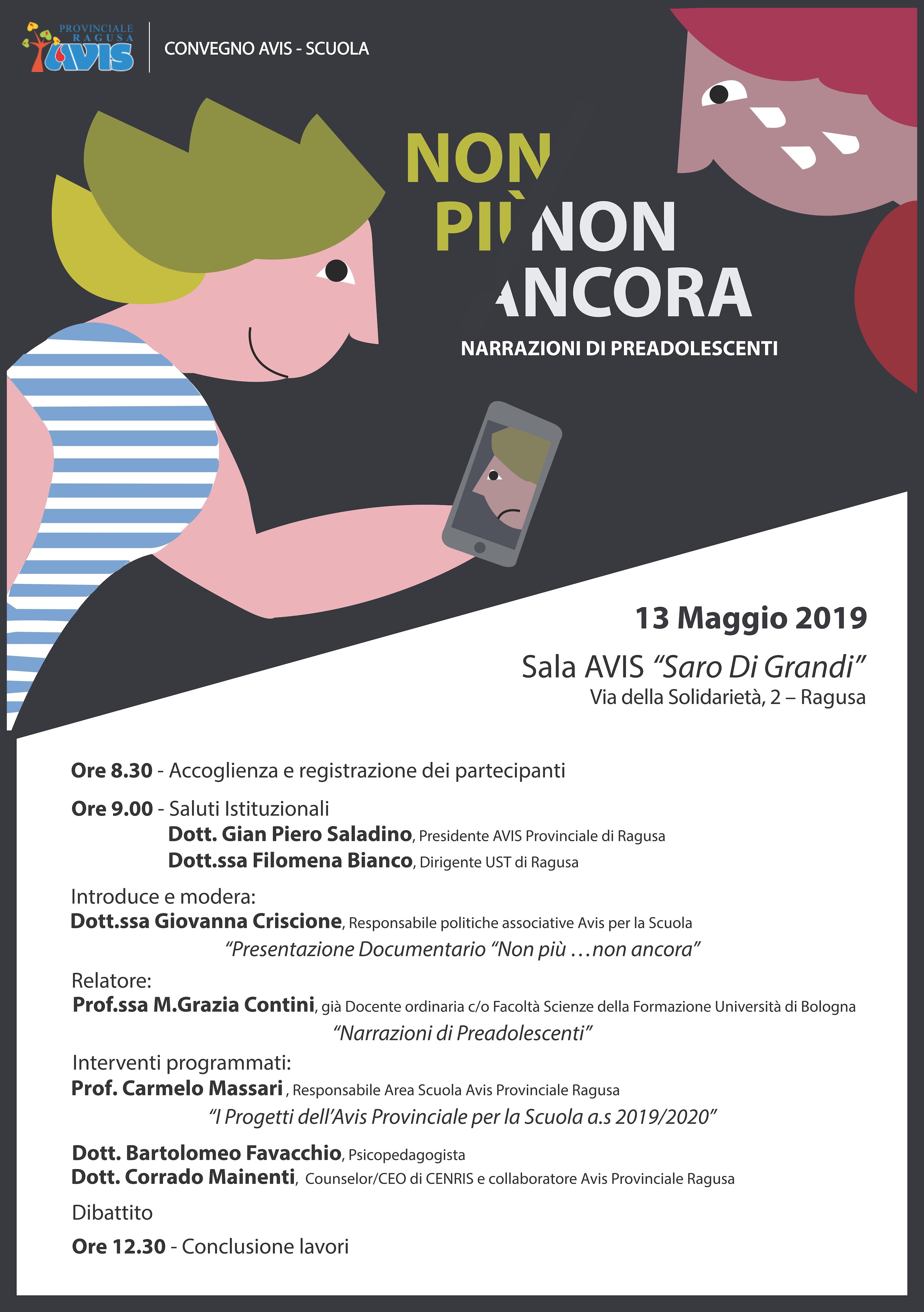 Adolescenti, convegno all’Avis di Ragusa