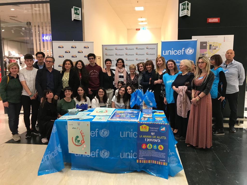 Inaugurato il baby pit stop Unicef al centro commerciale Le Masserie