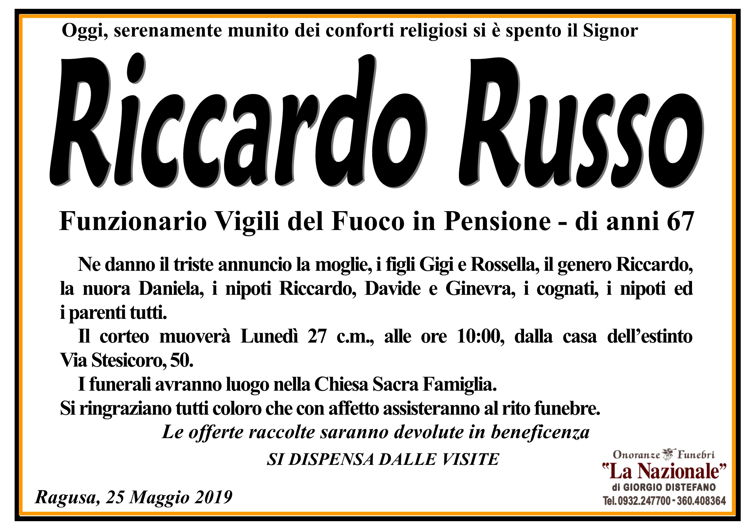 Necrologi: Riccardo Russo