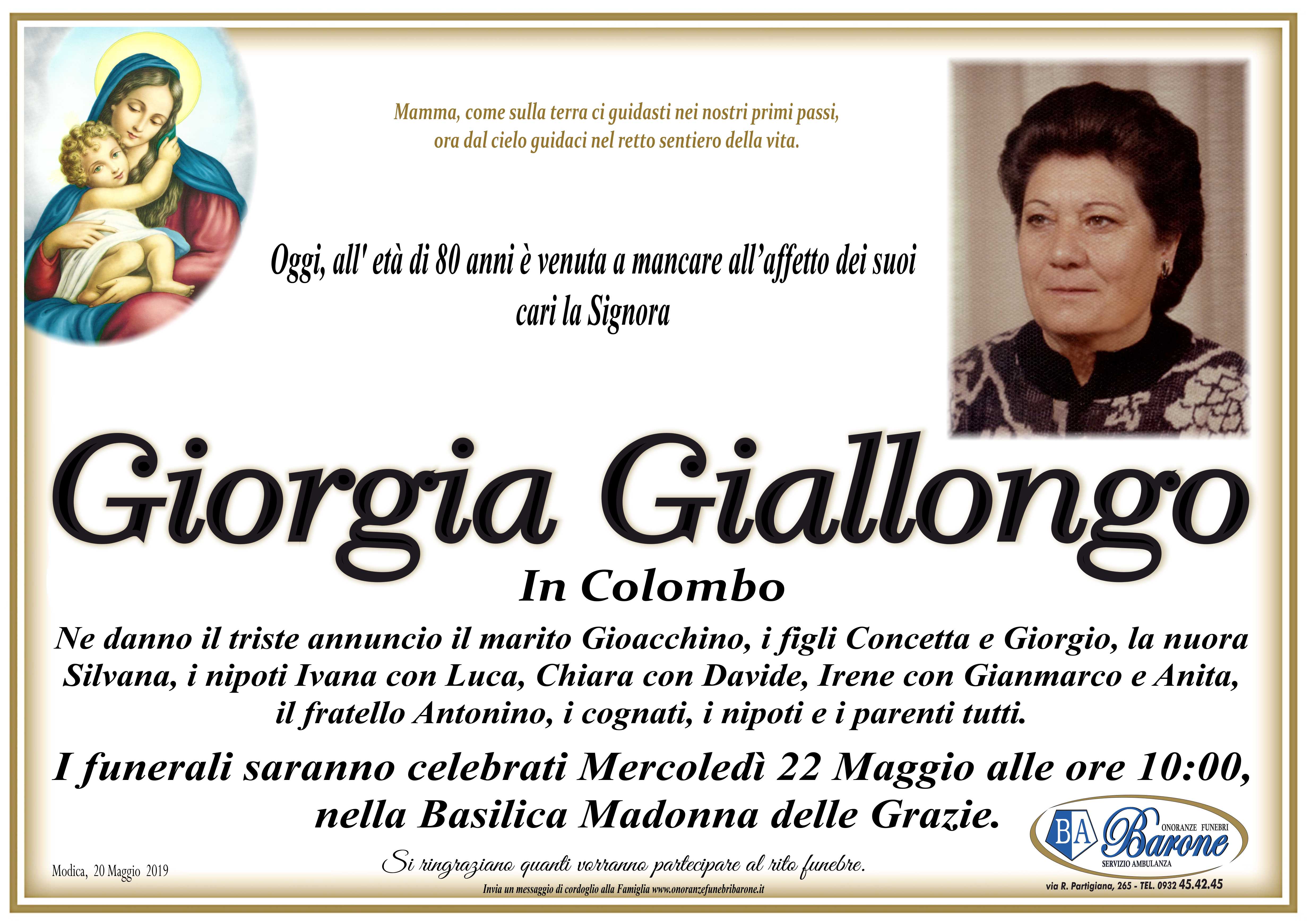 Necrologi: Giorgia Giallongo