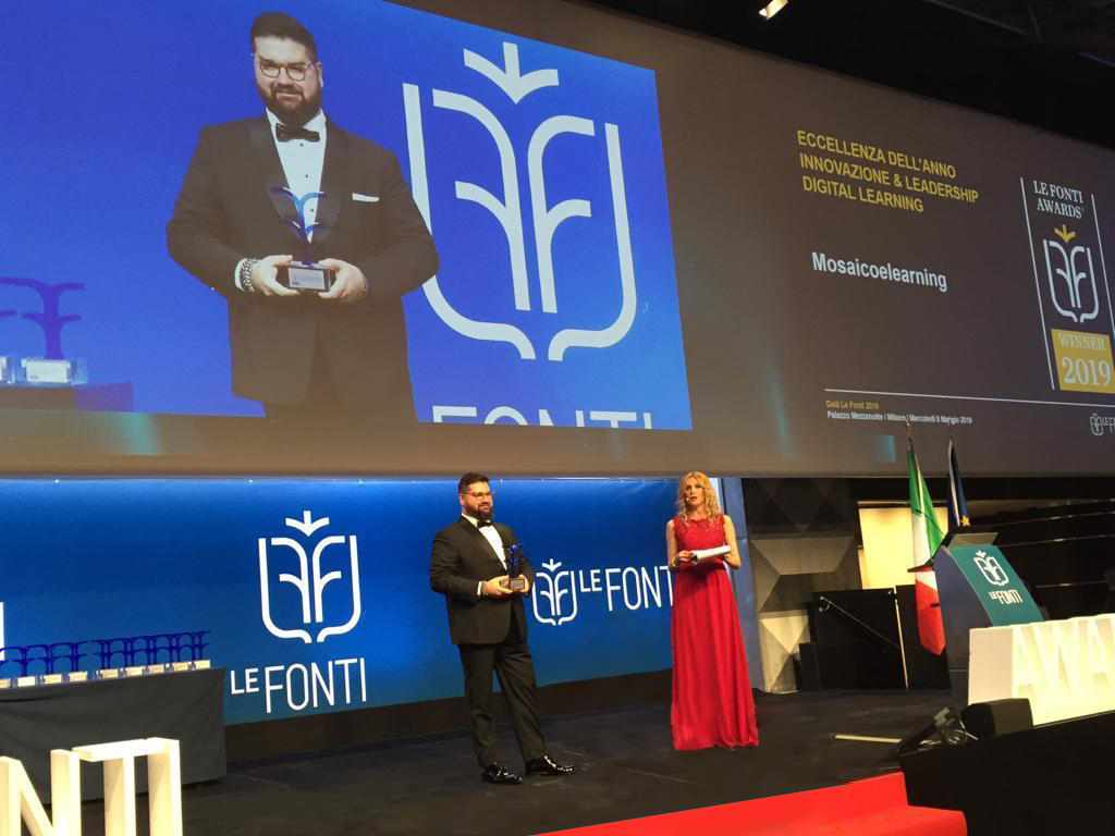 Premiazione Mosaicoelearning ai Le Fonti Awards
