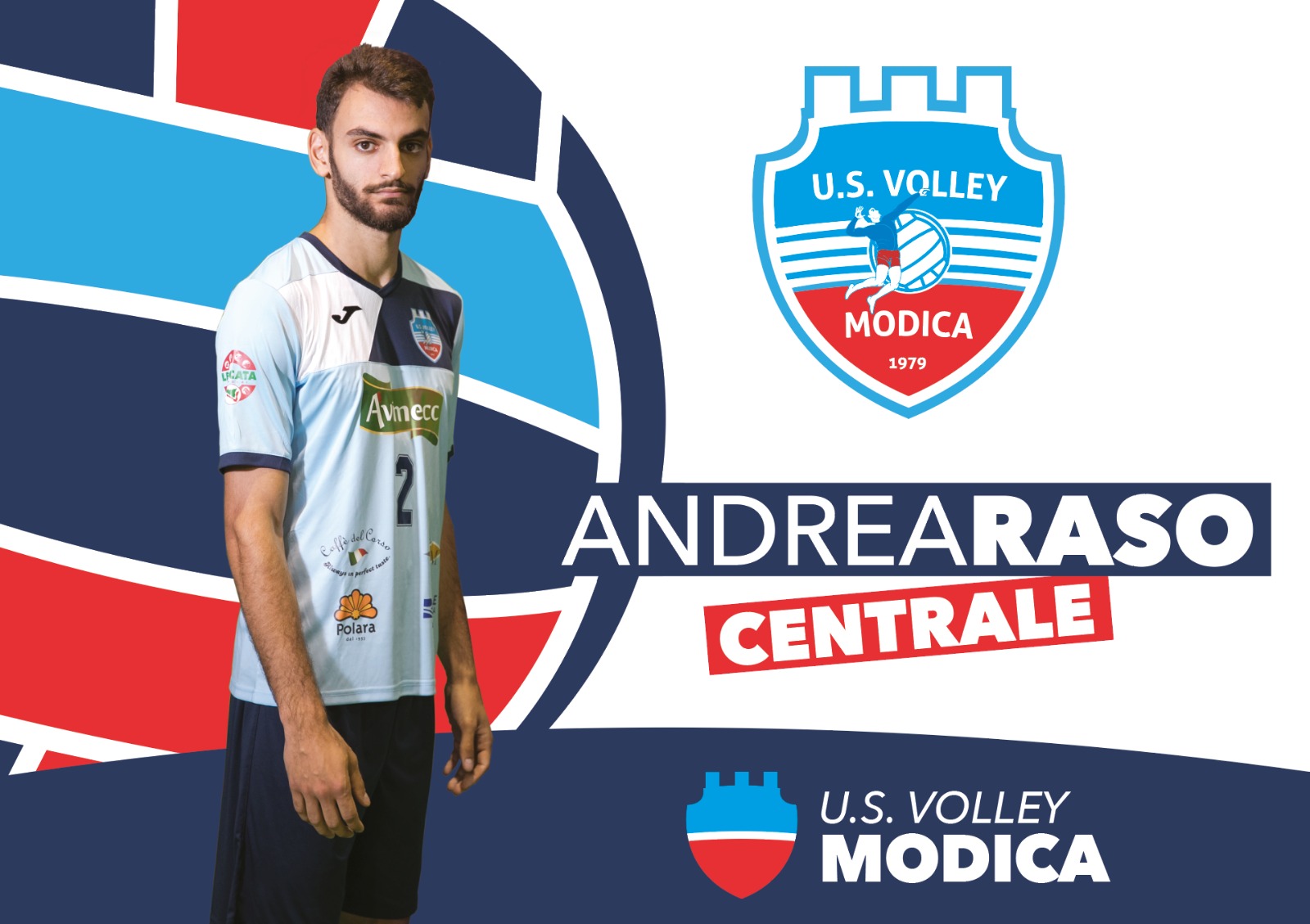 L’U.S Volley Modica comunica la riconferma del centrale, classe 96’, Andrea Raso