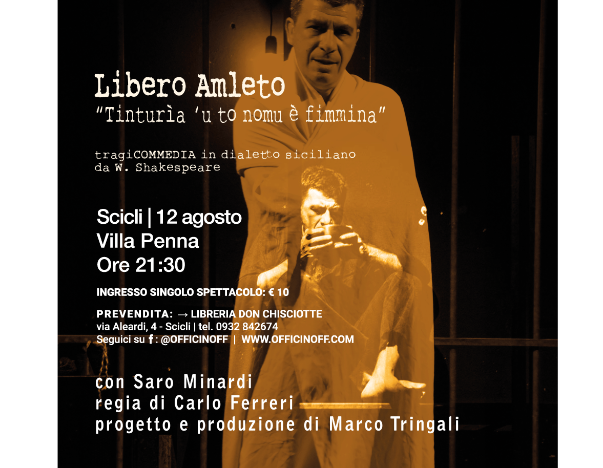 Shakespeare in siciliano, il 12 agosto a Villa Penna a Scicli