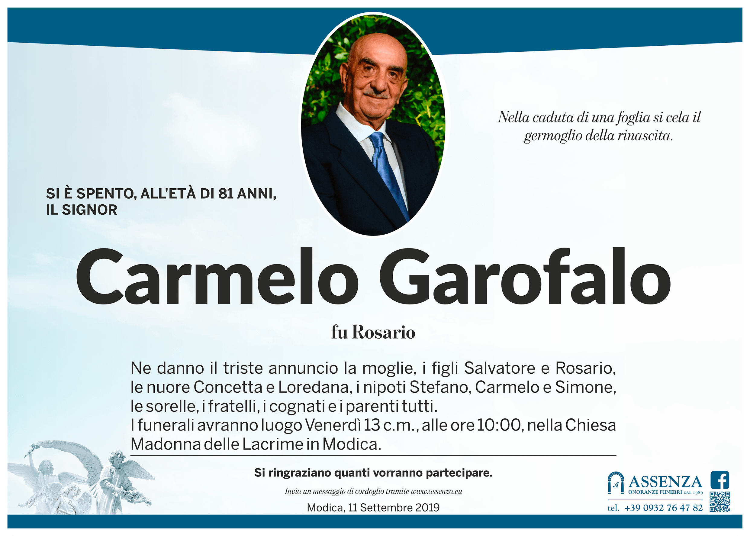 Necrologi: Carmelo Garofalo
