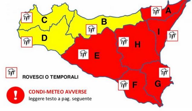 Ragusa: per questo venerdì è allerta meteo rossa
