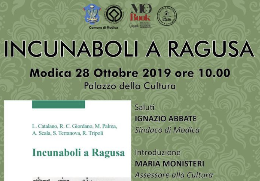 “Gli incunaboli a Ragusa”:Lunedi a Modica la presentazione del volume