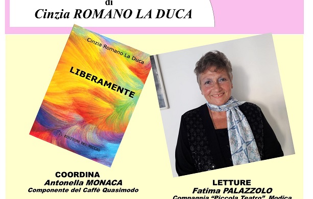 Modica: al Caffè Quasimo si presenta il libro della poetessa Cinzia Romano La Duca