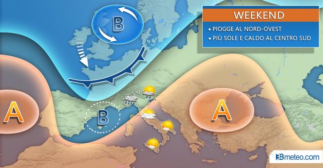 Meteo week end: sarà un’Italia divisa in due. Maltempo al nord, caldo al sud