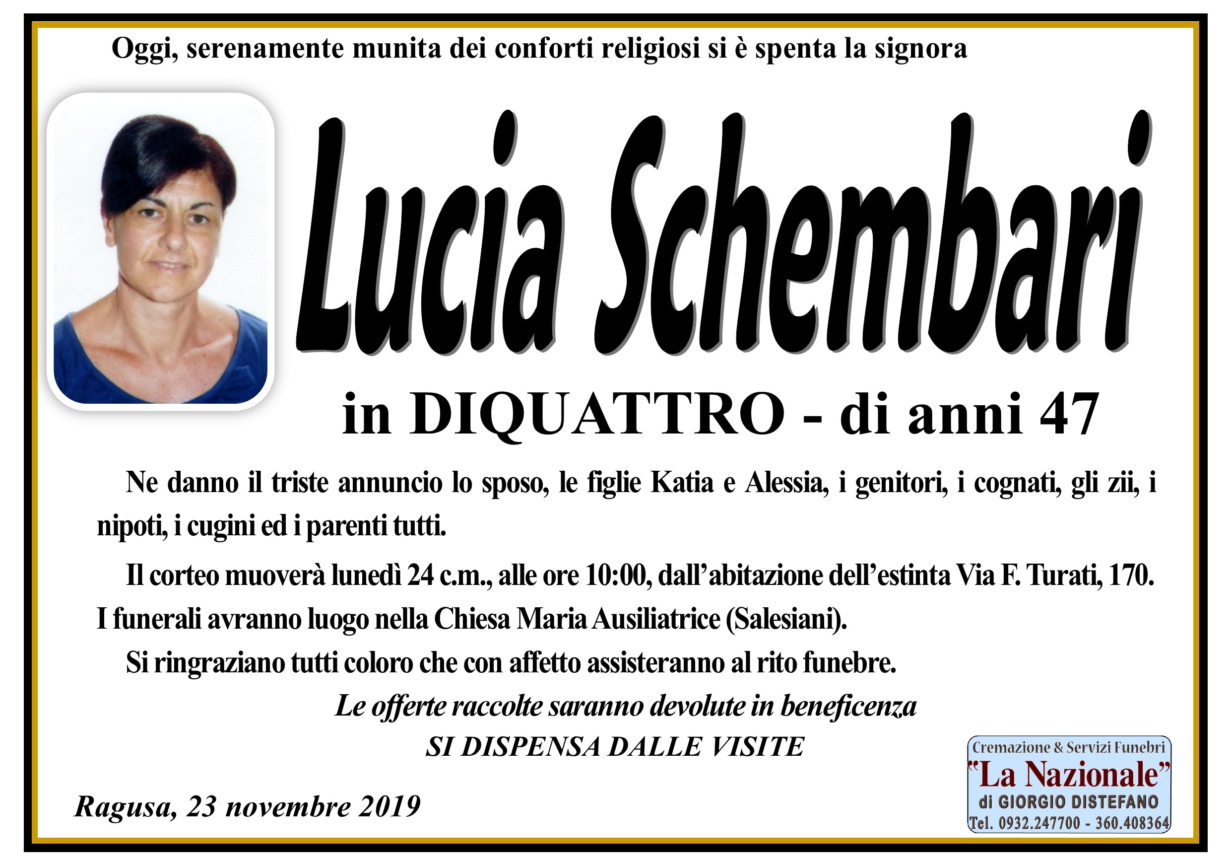 Necrologi: Lucia Schembari