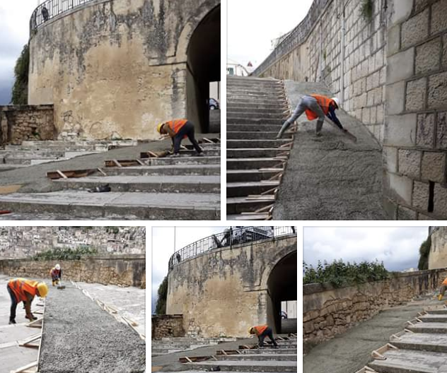 Passerelle in cemento nel centro storico a Modica. Cittadini preoccupati.Il comandante tranquillizza.