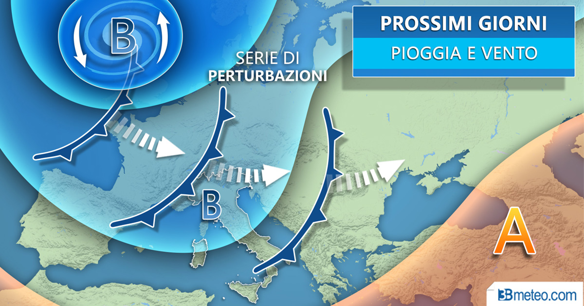 Meteo: Italia alle prese col maltempo. Mercoledì le perturbazioni arrivano a sud