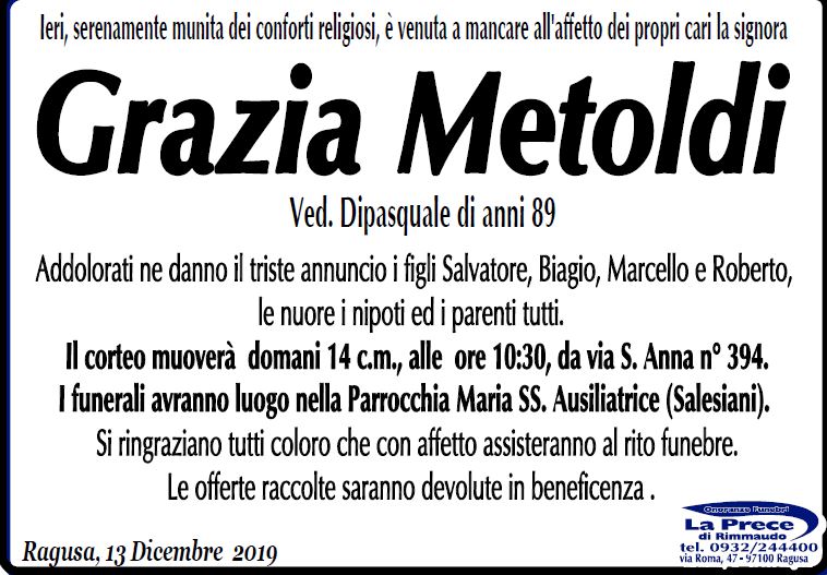 Necrologi: Grazia Metoldi