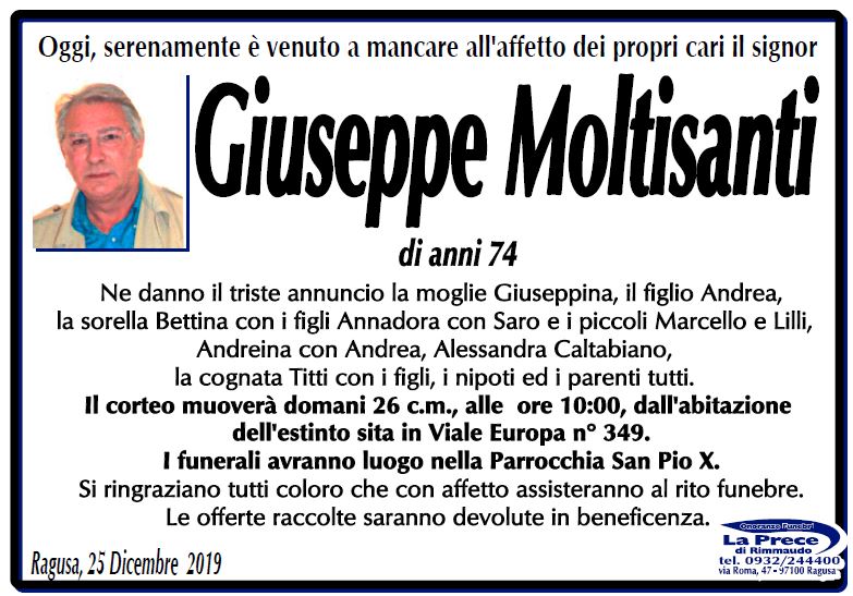Necrologi: Giuseppe Moltisanti
