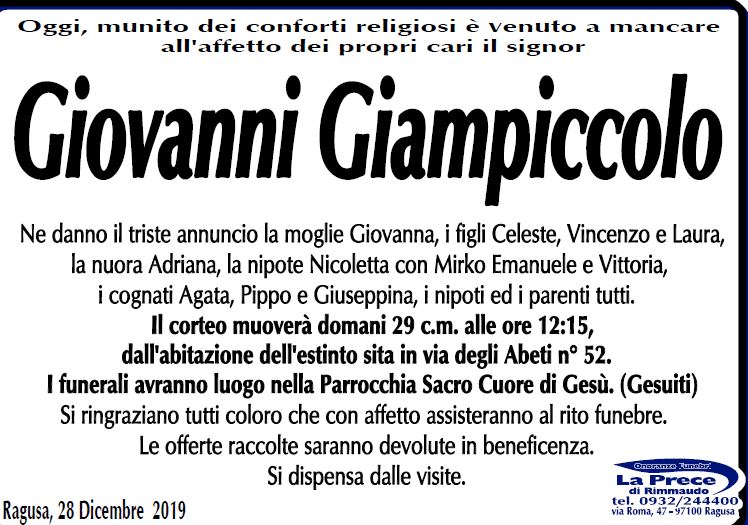 Necrologi: Giovanni Giampiccolo
