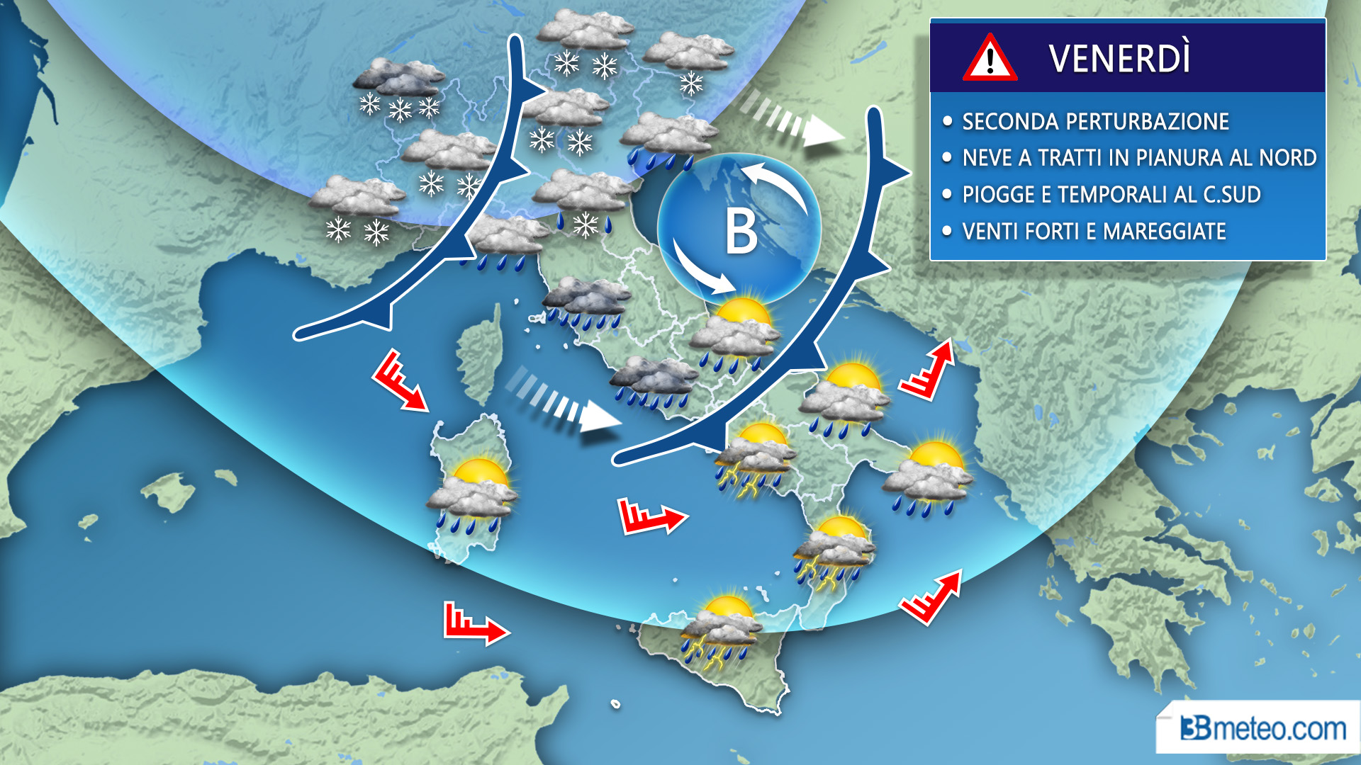 Arriva la “tempesta di Santa Lucia”: neve al nord e burrasche di vento al centrosud