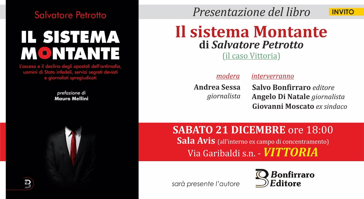 Vittoria: il 21 dicembre presentazione del libro “Il sistema Montante”