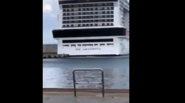 Incidente al Porto di Palermo: nave da crociera MSC urta la banchina. VIDEO