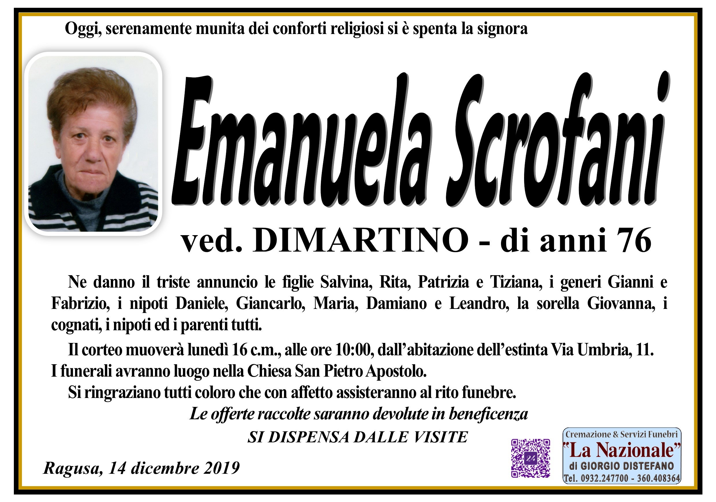 Necrologi: Emanuela Scrofani