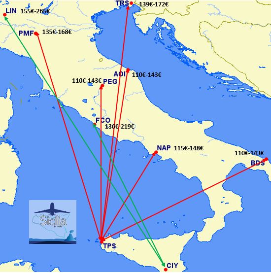 Alla faccia dei prezzi calmierati. Ecco quanto costerà volare da Comiso e Trapani