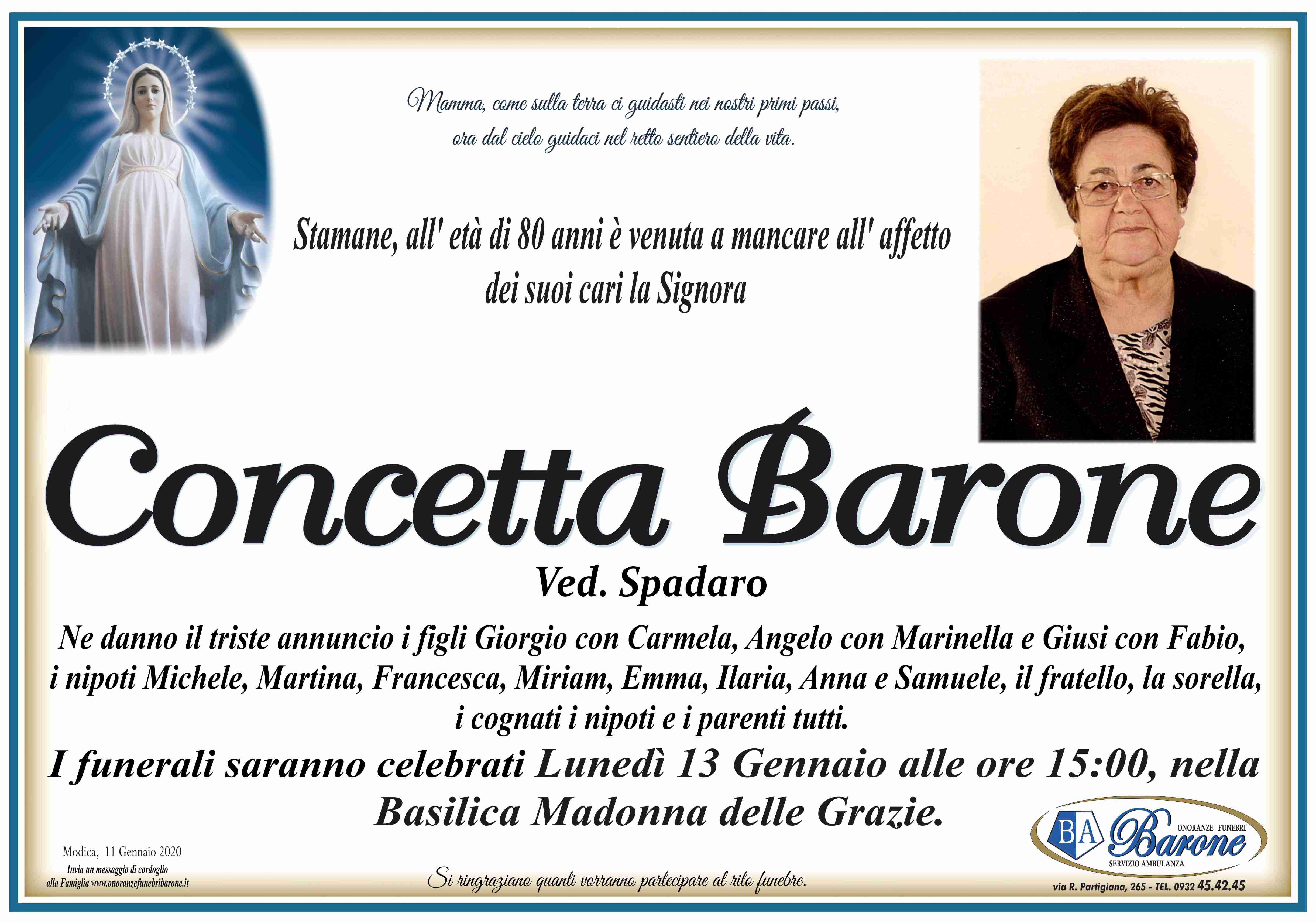 Necrologi: Concetta Barone