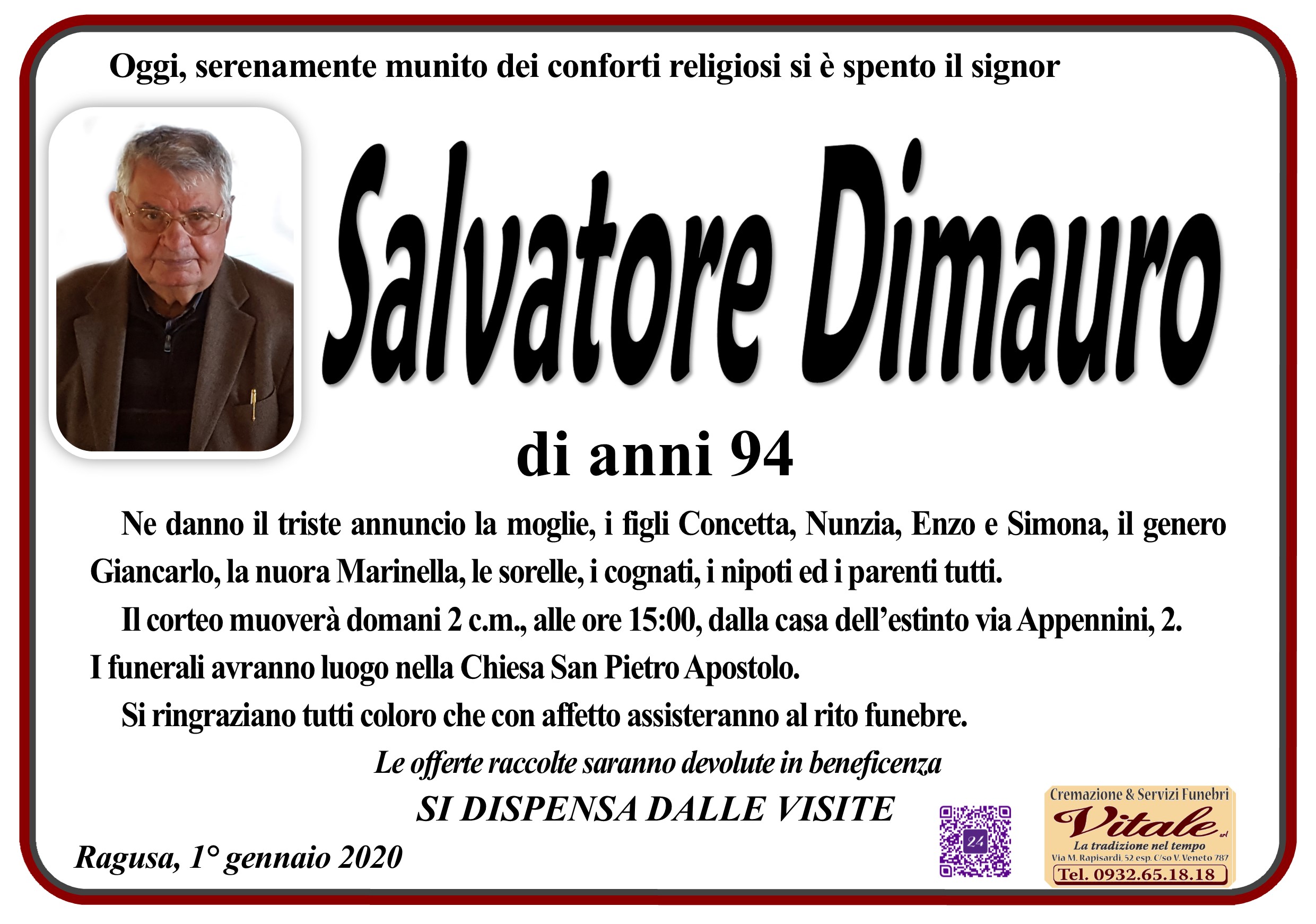 Necrologi: Salvatore Dimauro