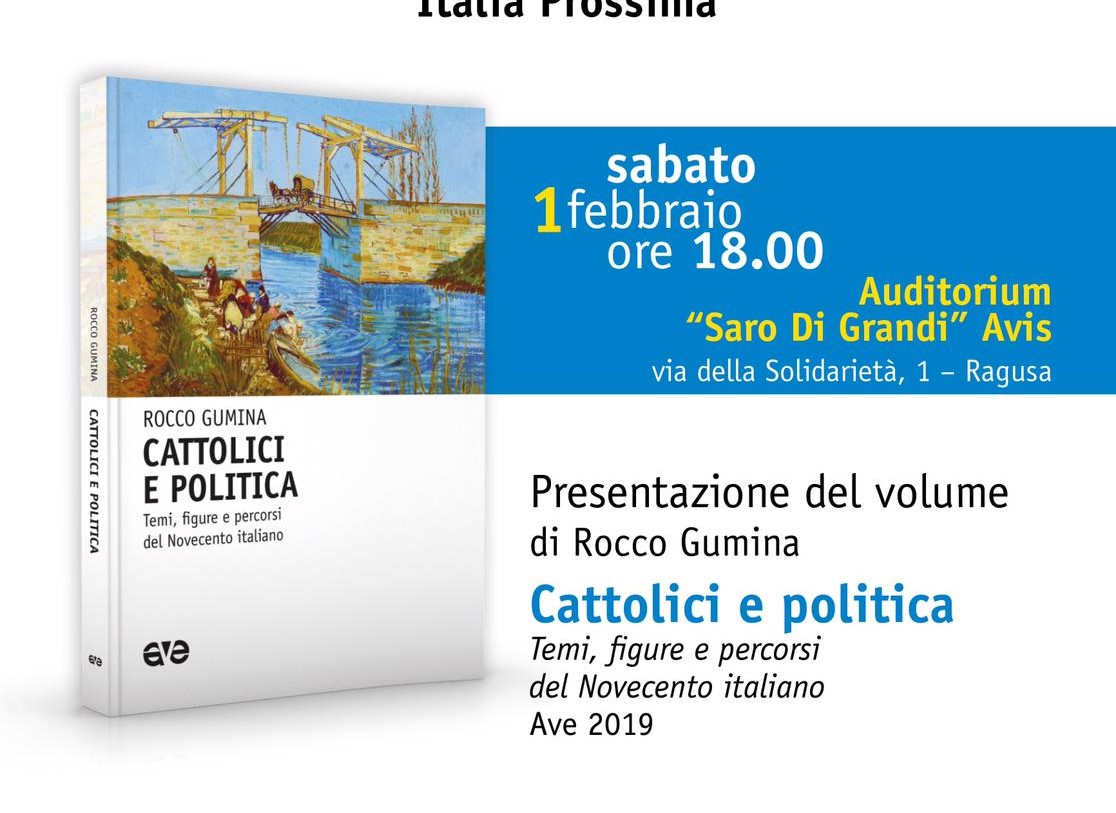 “Cattolici e politica”: a Ragusa si presenta il libro di Rocco Gumina