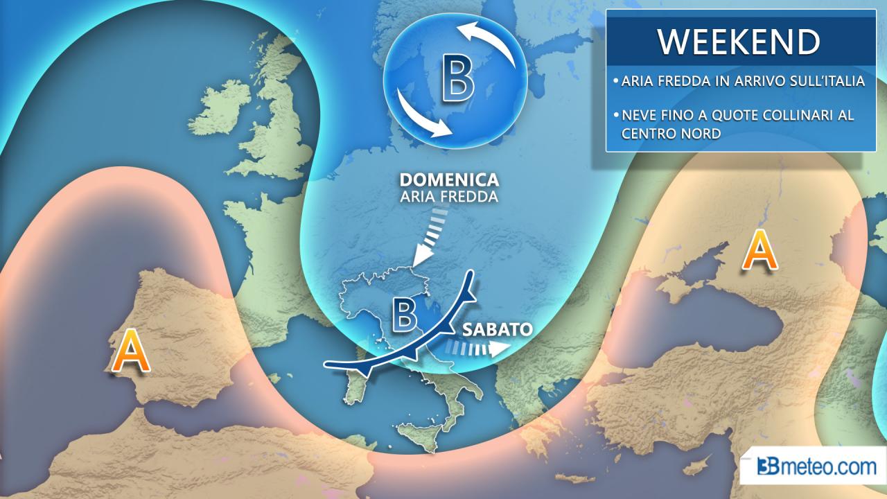 Arriva la prima perturbazione del 2020, con pioggia, neve e venti freddi, soprattuto al nord