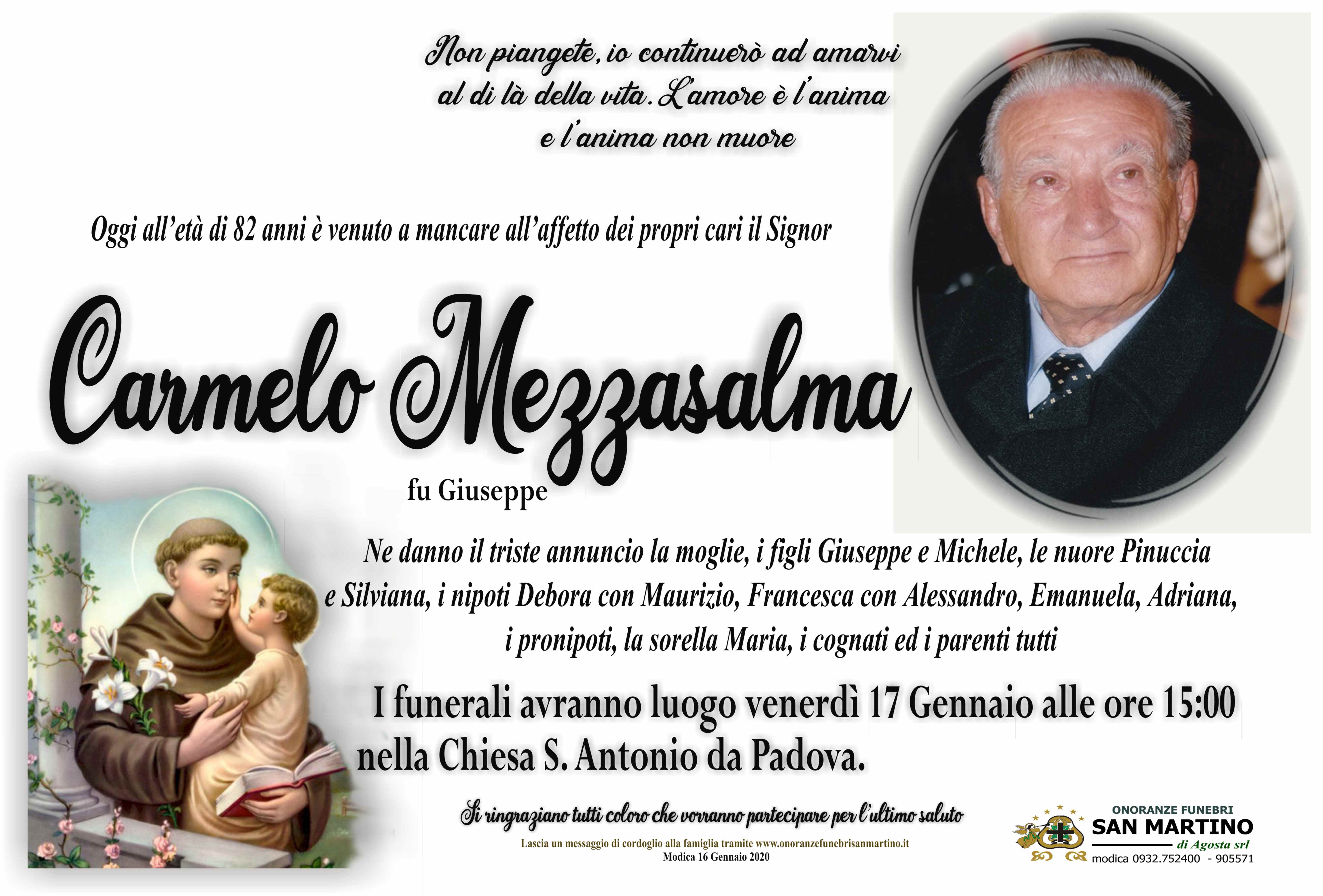 Necrologi: Carmelo Mezzasalma