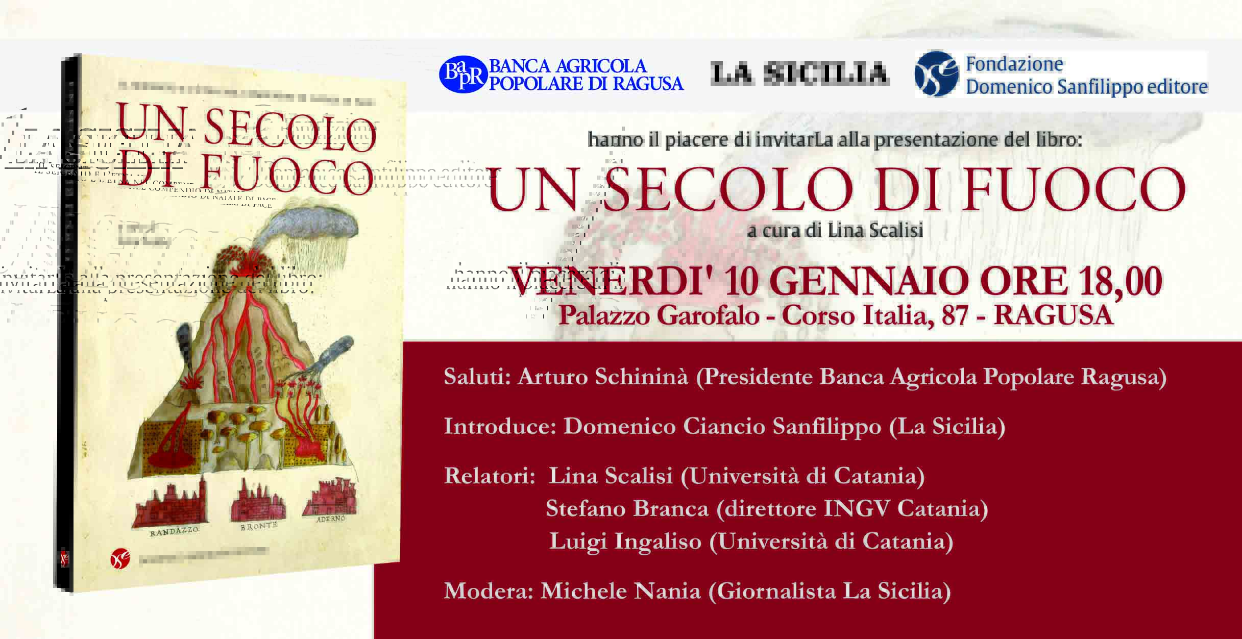 Ragusa: si presenta il libro “Un Secolo di Fuoco”