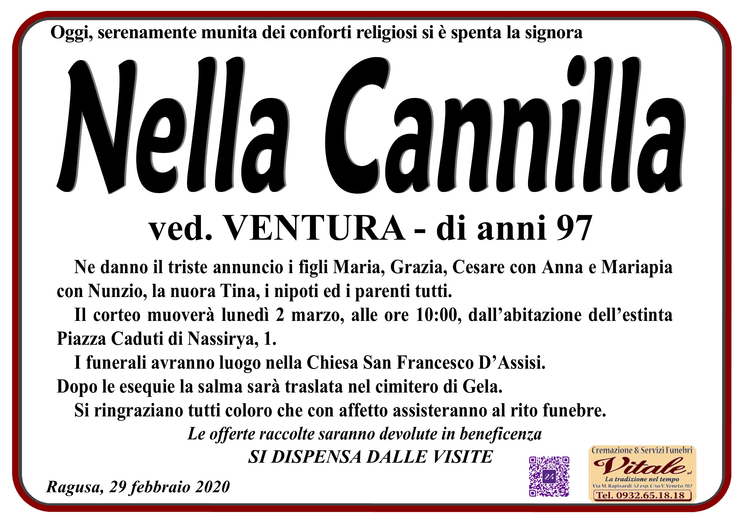 Necrologi: Nella Cannilla