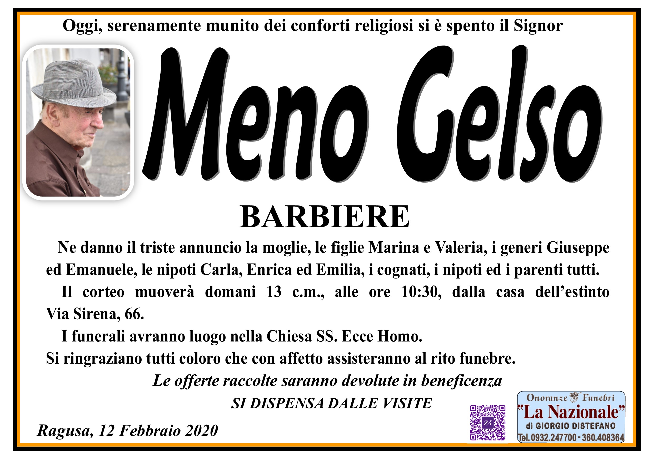 Necrologi: Meno Gelso