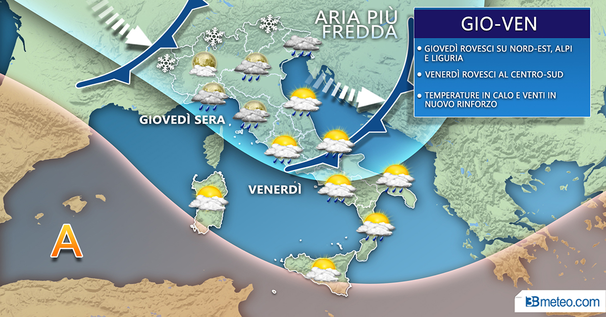 In arrivo la perturbazione di San Valentino, porterà vento e temporali fuori stagione
