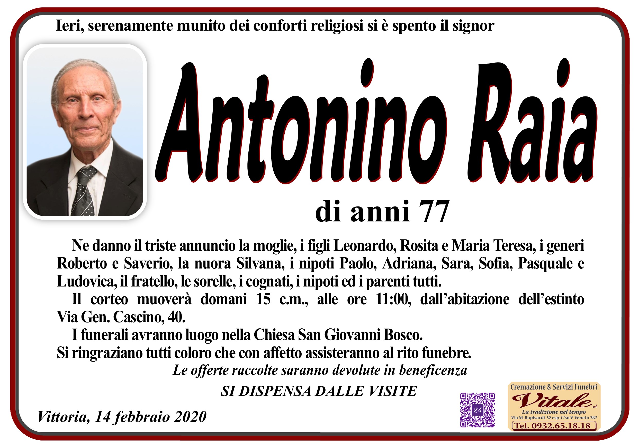 Necrologi: Antonino Raia