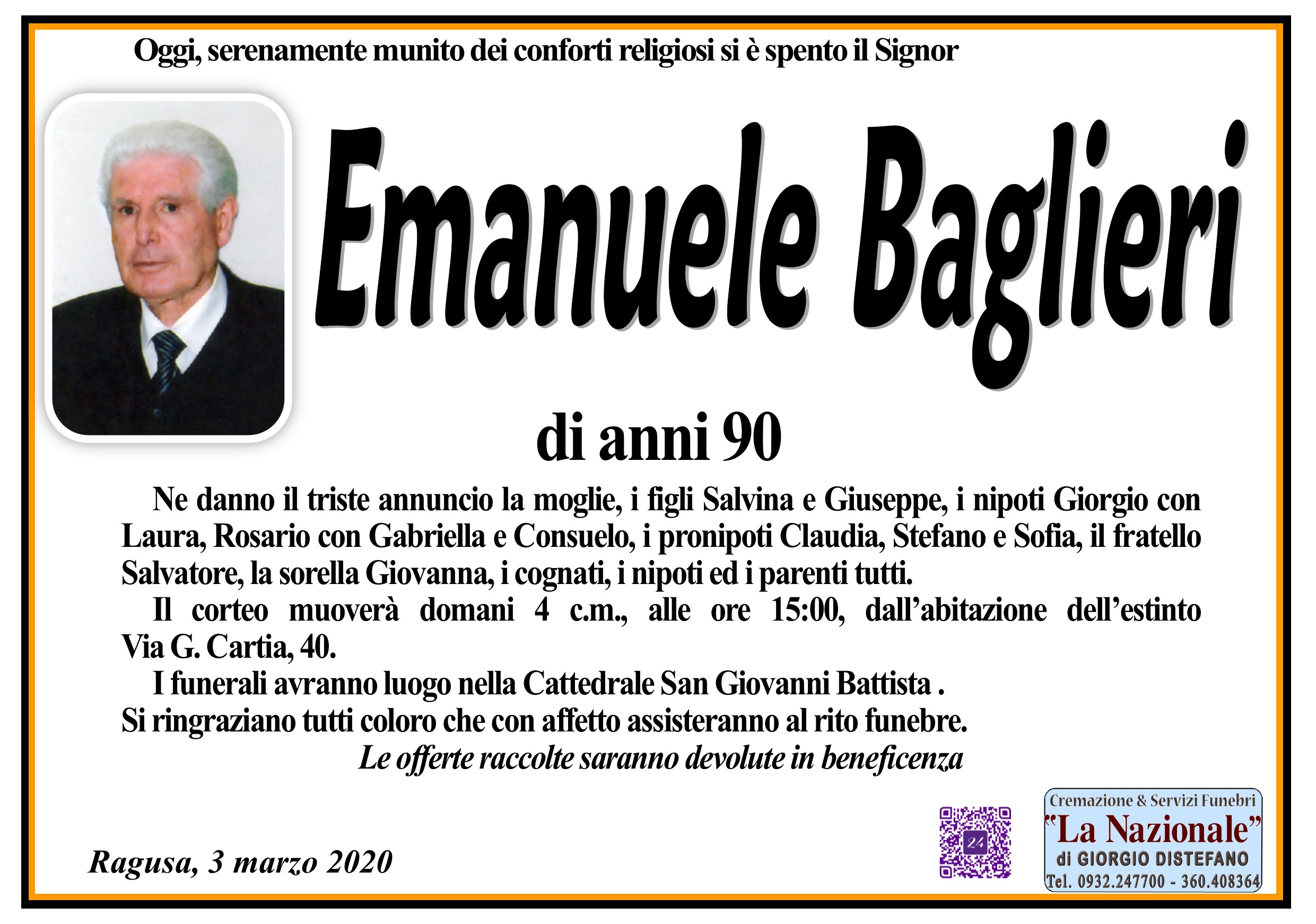 Necrologi: Emanuele Baglieri